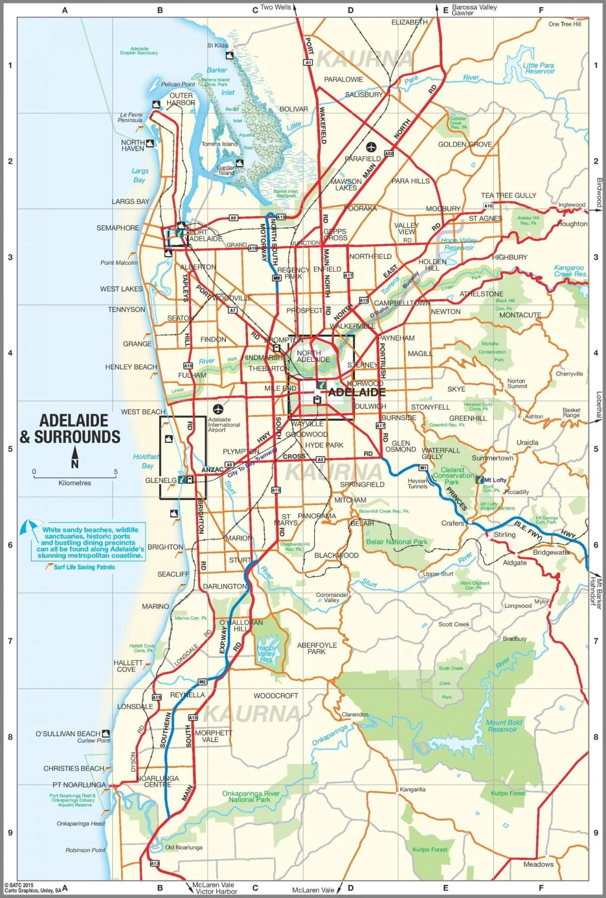 map of Adelaide and surrounds