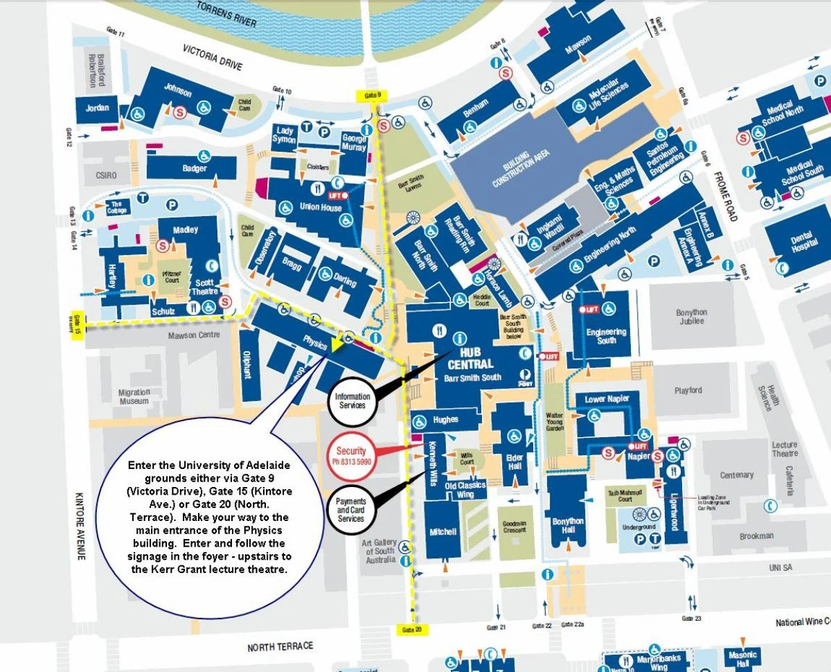 university of Adelaide campus map