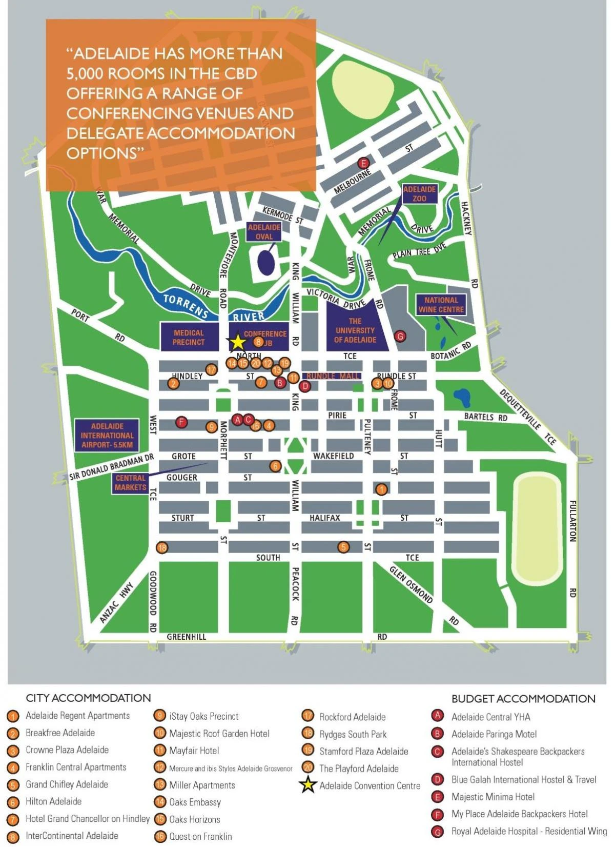 map of cbd Adelaide