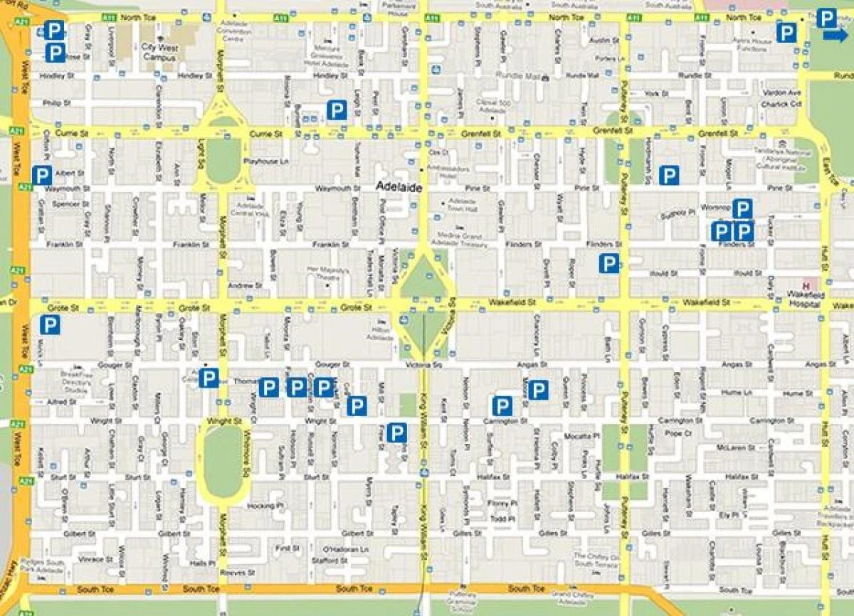 Adelaide street parking map