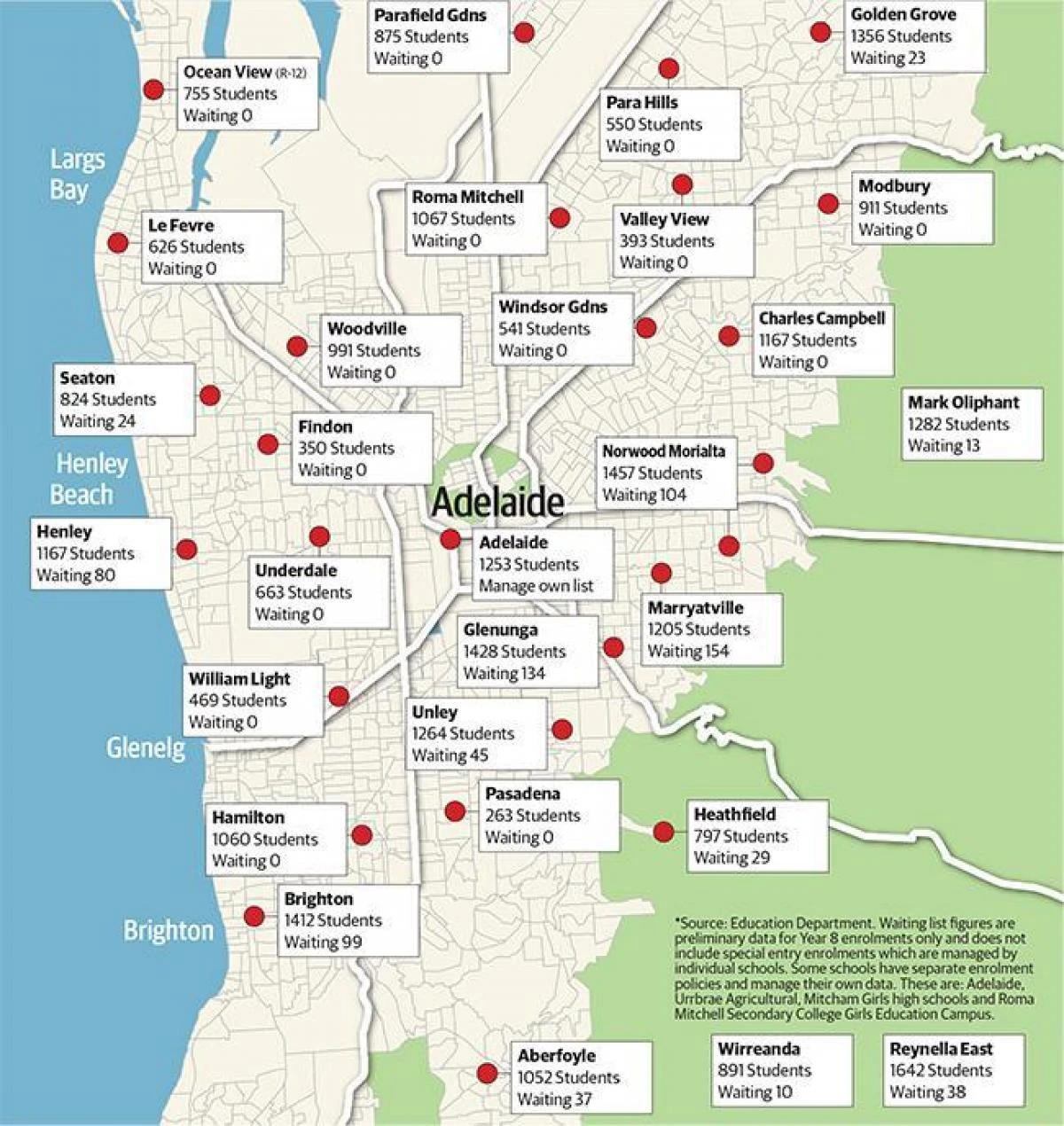 map of Adelaide southern suburbs