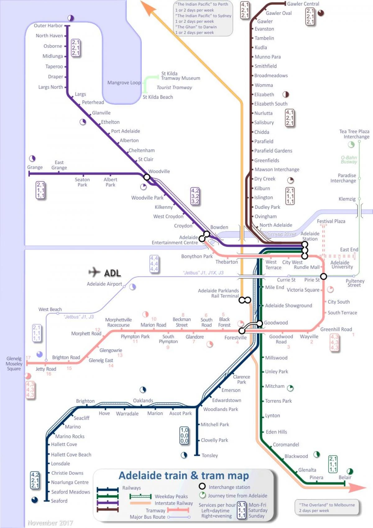 Adelaide train station map