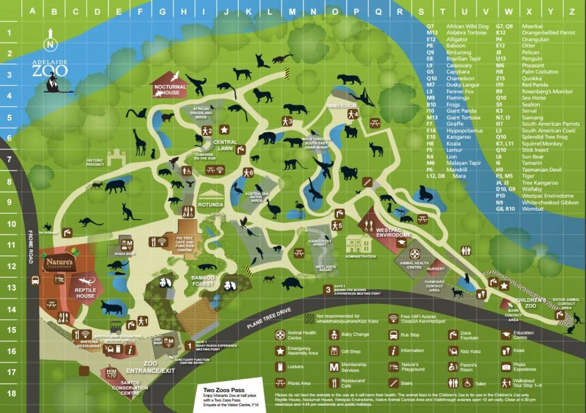 map of Adelaide zoo