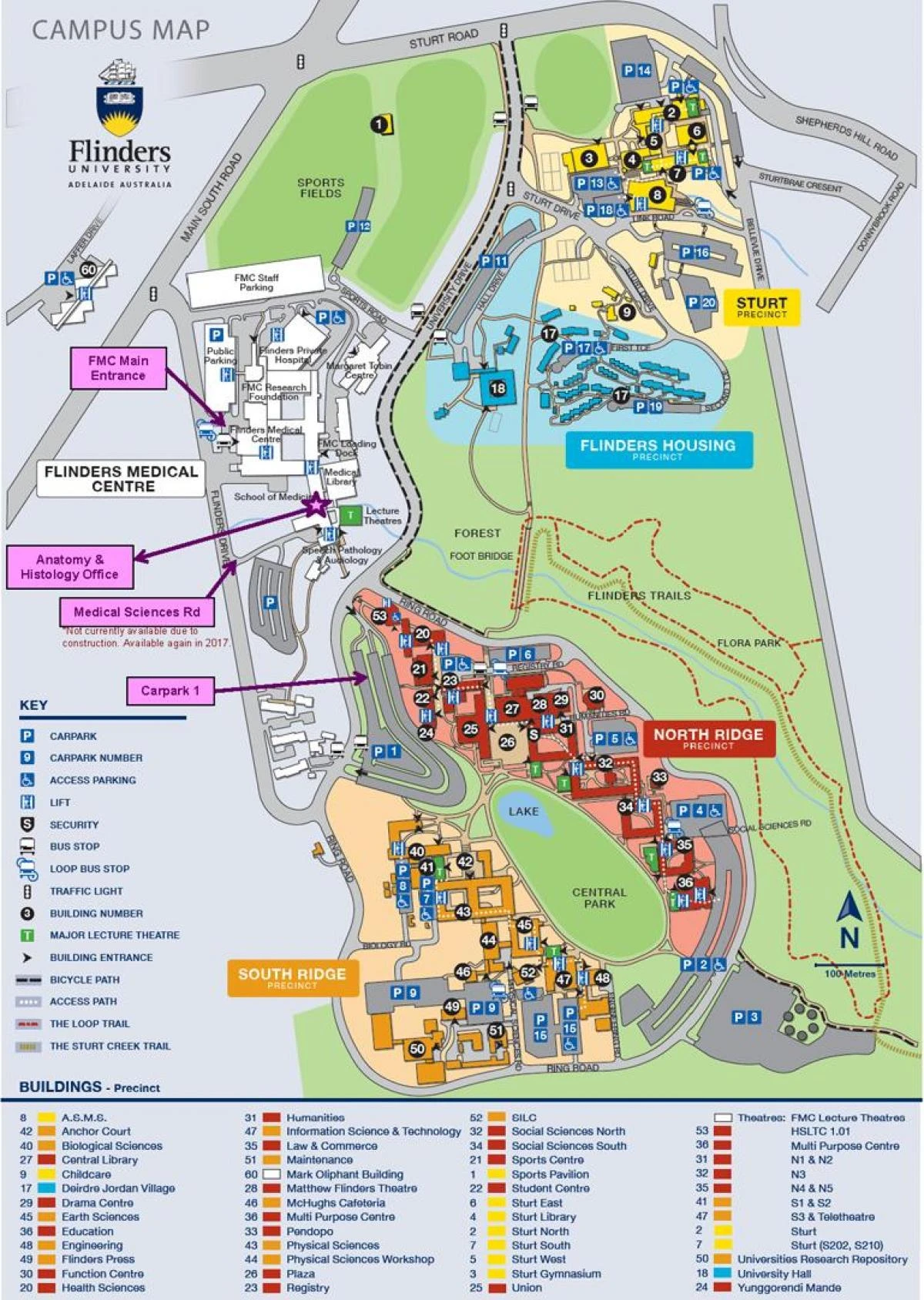 flinders university campus map