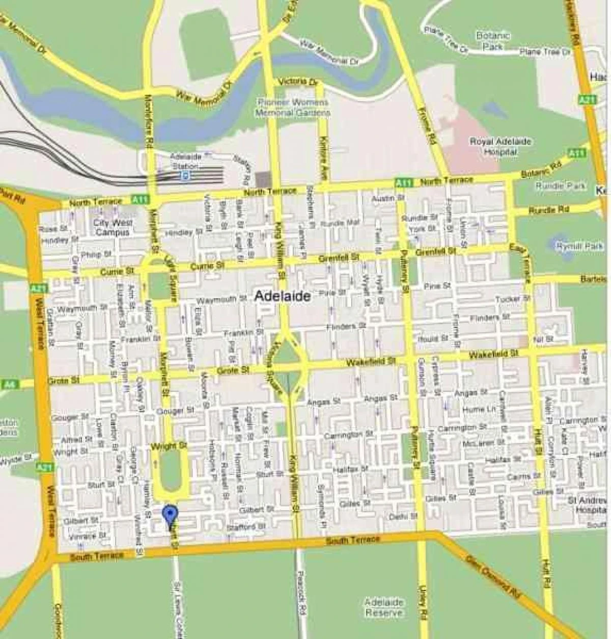 map of Adelaide cbd