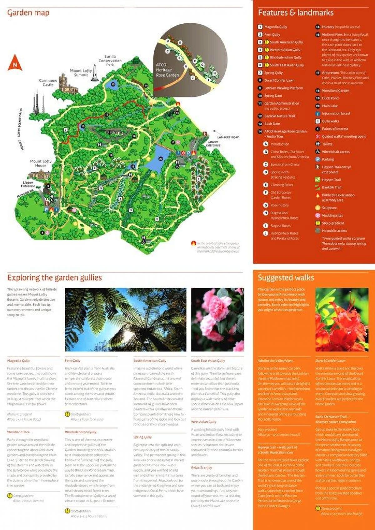 mt Lofty botanic gardens map