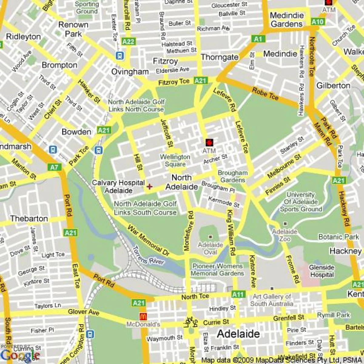 map of north Adelaide