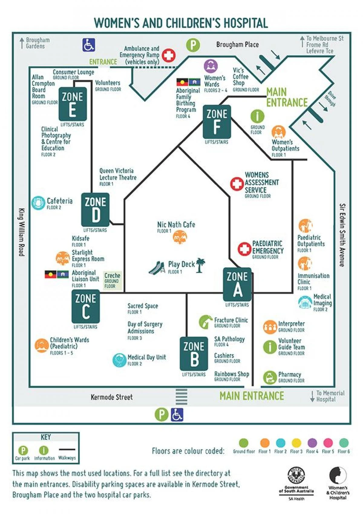map of womens and childrens hospital Adelaide