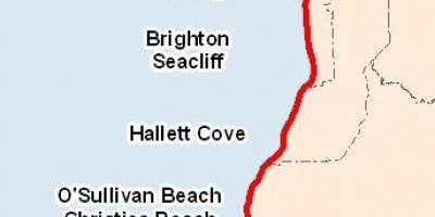 Map of Adelaide coastline