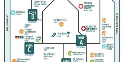 Map of womens and childrens hospital Adelaide